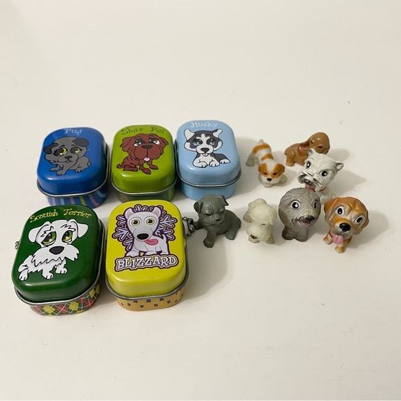 Puppy Palz Mini Dog Figure Tin Toys - Picture 1 of 13